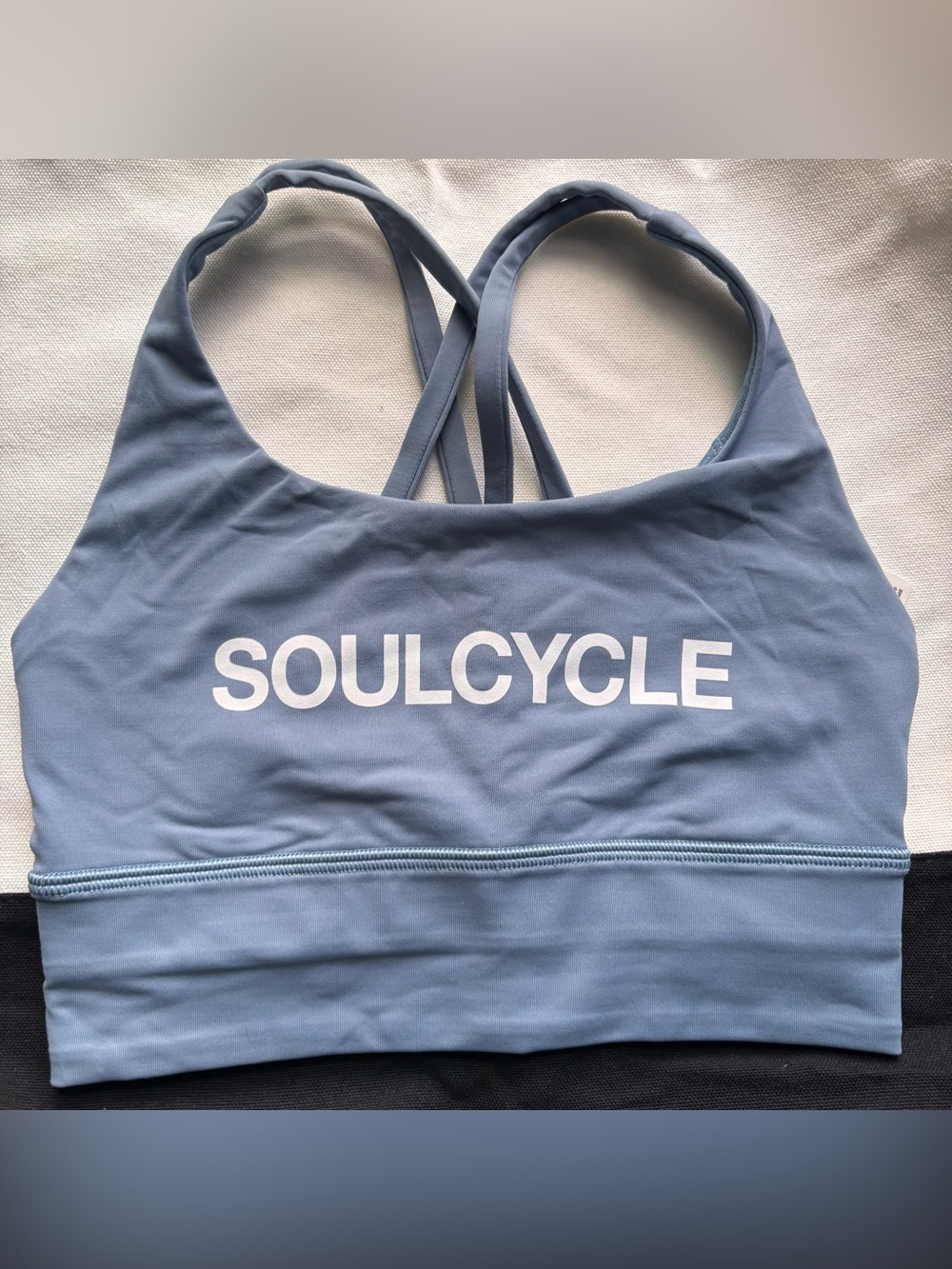soulcycle Blue Logo Strappy Sports Bra